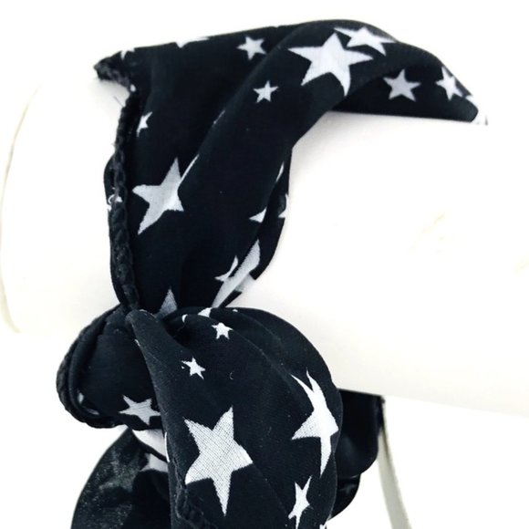 Patriotic Scarf Bracelet - Stars with Silver Charm - Picture 1 of 5